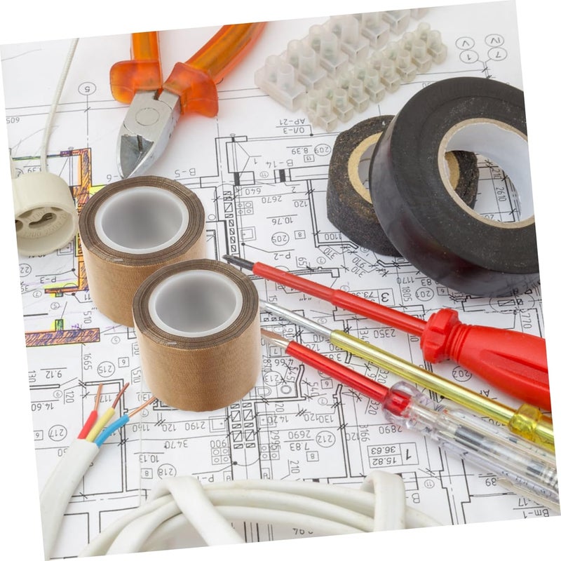 High Temperature Resistant PTFE Cloth Adhesive Tape 2 Inch x 10 Yards Industrial Heat Insulation - Image 2